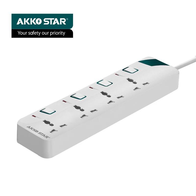 AKKOSTAR 250V 4 Ways Universal Electrical Extension Socket - 3 Meter